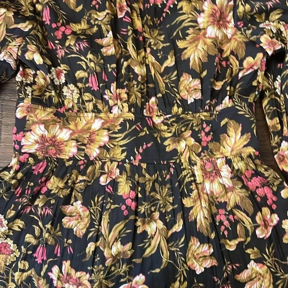 Anthropologie Floral V-Neck Blouse - Black and Brown - Picture 10 of 11